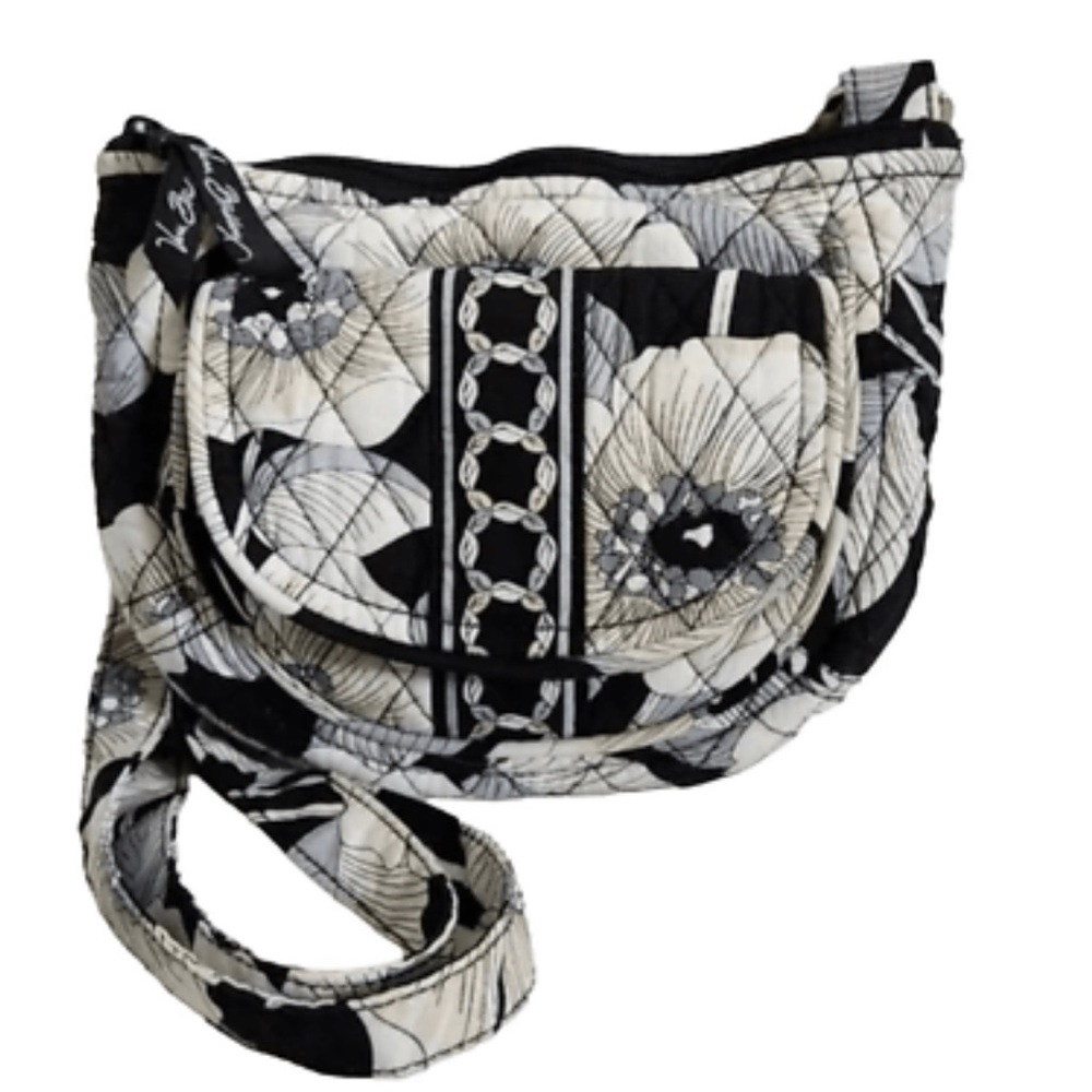 Vera Bradley Black and White Crossbody Bag Quilted Design